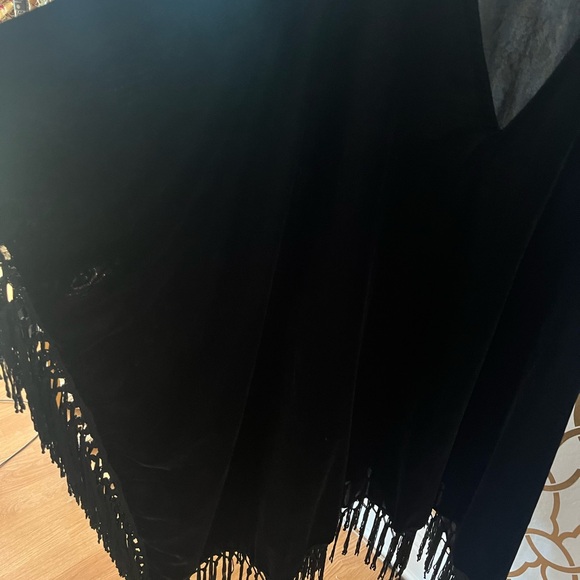 Black VELVET FRINGE ASA SHORT KAFTAN!!🖤🖤 - Picture 7 of 7